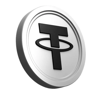 Illustration av Tether USDT-mynt i plattformens informationsavsnitt